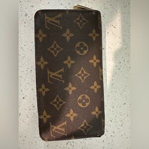 Louis Vuitton Monogram Zip Wallet in Brown and Gold